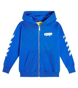 Худи с логотипом Off-White Kids, синий