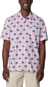 Мужская рубашка Columbia Super Tamiami с длинным рукавом, White/Pfg Banner