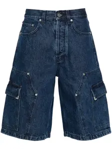 Джинсовые шорты с вышитым логотипом PALM ANGELS, синий