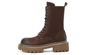 Rosa Bianca Большие желтые ботинки мартинсы женские 5,5 см коричневые без подкладки, цвет Brown (Unlined)