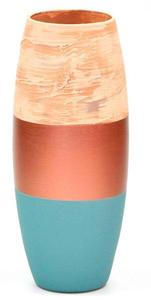 Стеклянная ваза с ручной росписью 7ART, 11x11x11 см, медный