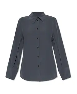 Шелковая рубашка Victoria Beckham, серый