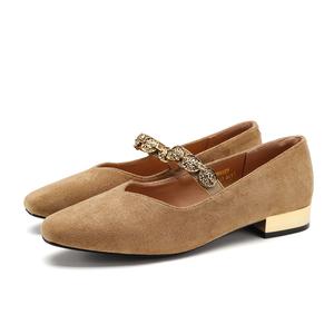 FOXER Женские туфли Мэри Джейн на массивном каблуке - хаки, цвет Khaki