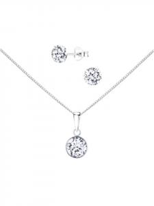 Alexander York Набор ювелирных украшений SOLITAIRE 8 мм из серебра 925 пробы, 4 предмета