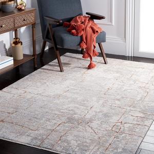 Ковер SAFAVIEH, 153 x 249 см, Marmara Collection, Beige & Blue Rust, современный дизайн, не линяет и прост в уходе, идеален для помещений с высокой проходимостью в гостиной, спальне (MRM308B)