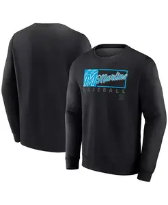 Мужская черная толстовка с капюшоном Miami Marlins Focus Fleece Fanatics