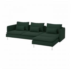 4-местный диван SÖDERHAMN IKEA, цвет with chaise longue/tallmyra dark green