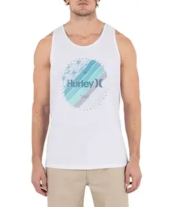 Мужской линейный майка Palm Hurley, белый