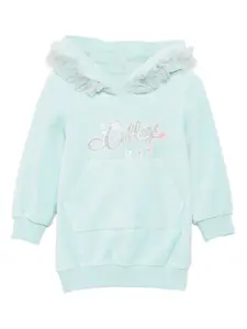 Велюровое платье с оборками на капюшоне Lapin House, синий