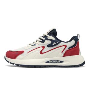 WARRIOR Абразивостойкие дышащие низкие повседневные туфли для мужчин с эффектом увеличения роста - бежевый/синий/красный, цвет Beige/Blue/Red