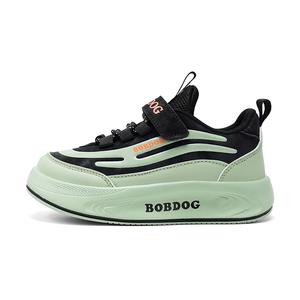Нескользящие и износостойкие, водостойкие, легкие, амортизирующие, низкие детские кроссовки для повседневной жизни BOBDOG, черный/зеленый