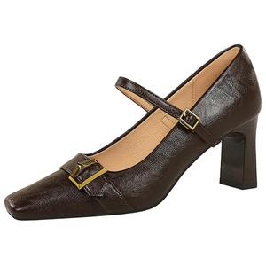 Туфли Мэри Джейн на массивном каблуке для женщин BIGTREE, Dark Brown