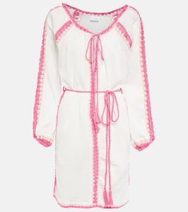 Открытый трикотажный пляжный кардиган Anna Kosturova, Cream/Multi Pink