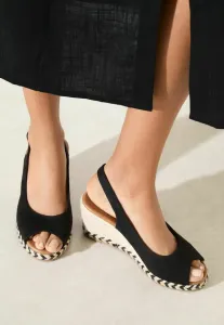 Эспадрильи с открытым носком и открытой пяткой, классического кроя. Friends Like These, Black Faux Suede