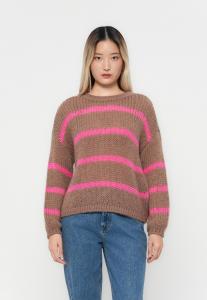 Джемпер ONLY ONLALYSSA LIFE O NECK, Cocoa Créme/Knockout Pink/Brown