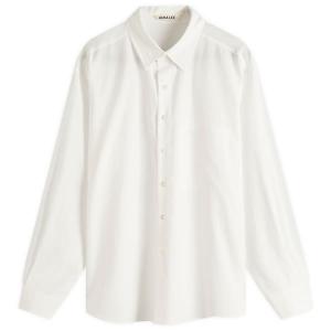 Рубашка большого размера из стираного саржевого финкса Auralee, белый