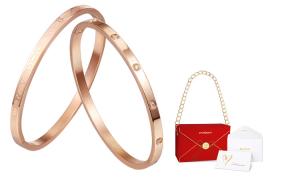 CAROMAY Розовое золото браслет женский