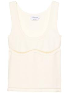 Blumarine вырезанная детальная майка, нейтральный цвет