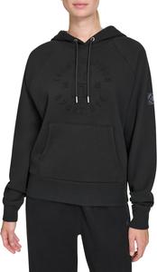 Женская толстовка с капюшоном и тисненым логотипом Tommy Hilfiger свободного кроя, Black