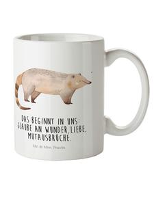 Детская кружка с рисунком коати и надписью белого цвета Mr. & Mrs. Panda