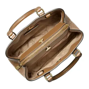 MICHAEL KORS Coated Canvas One Shoulder Handbag Small Brown