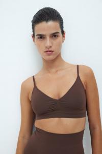 Эластичный и моделирующий мягкий бюстгальтер H&M, коричневый