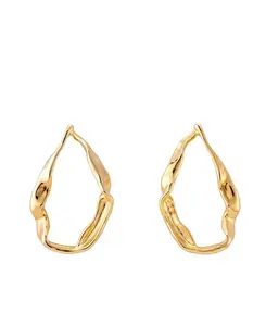 Серьги-Кнопки с металлическим покрытием Unode50, gold