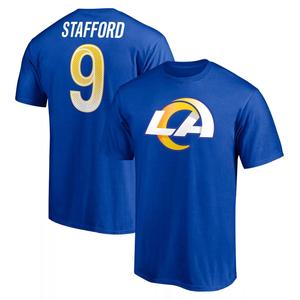 Мужская футболка со значком игрока Matthew Stafford Royal Los Angeles Rams Fanatics