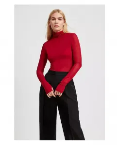 Женская прозрачная водолазка Eloise Marcella, красный