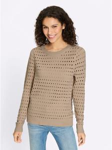 Тонкий вязаный свитер бежевого цвета Heine