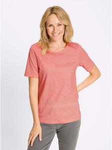 Полосатая рубашка в кораллово-бежевые полоски Sieh an!