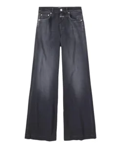 Серые джинсы с высокой талией и широкими штанинами Closed, серый