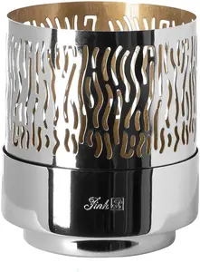 Финковый фонарь "МАРИАН", (1 шт.), подсвечник из железа, с волнистыми вырезами Fink 15 см, цвет silberfarben