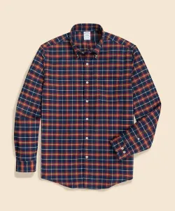 Повседневная рубашка из фланели в клетку «тартан», стандартный крой.