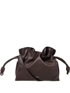Мини-сумка-клатч Flamenco из кожи LOEWE, фиолетовый