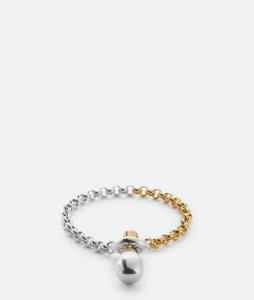Drop chain bracelet BOTTEGA VENETA, серебряный/желтое золото