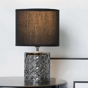 Настольная лампа Crystal Glow E14, 1 шт. E14, макс. 20 Вт, E14, черно-серая, 230 В, ткань/стекло Pauleen, черный/серый