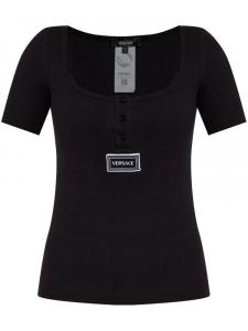 Versace футболка в рубчик, черный