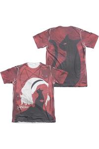 Футболка с короткими рукавами из полиэстера/хлопка для взрослых «Леденящие душу приключения кошек Сабрины» (принт спереди/сзади) Gildan, белый