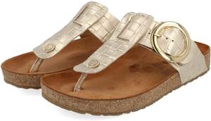 Сандалии HAFLINGER Corinna с круглой пряжкой, резиновой подошвой и стелькой из корка и латекса, унисекс, Platino