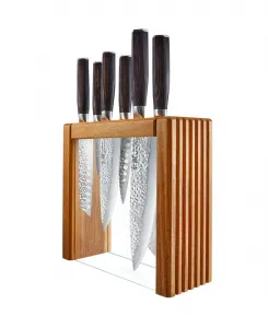 Набор ножей Damashiro Emperor Makoto из 7 предметов с подставкой Cuisine::Pro, серебряный