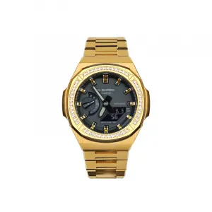 Часы Casio G-Shock Analog-Digital 2100 Series, арт. GA-2100-1A1, 48,5 мм, золотой/стразы