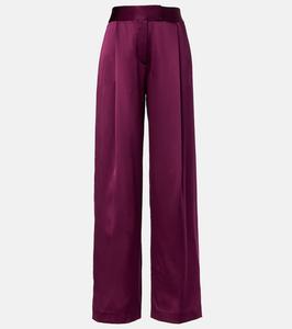 Высокие шелковые брюки-клеш The Sei, Merlot