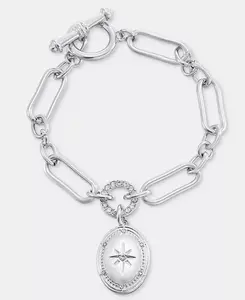 Браслет с хрустальным медальоном, эксклюзив от Macy's On 34Th, rhodium