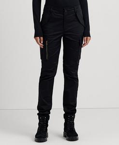 Женские брюки-карго из хлопкового сатина Lauren Ralph Lauren, черный