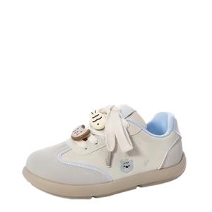 BINGO DUCK Женские противоскользящие скейтерские кеды с низким верхом бежево-голубые, цвет Beige Blue