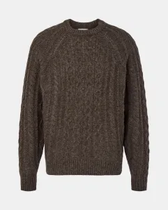 Мужской джемпер с круглым вырезом Aran Shetland Emidio Tucci, коричневый