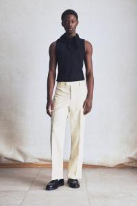 Элегантные брюки свободного кроя из льняной ткани H&M, бежевый