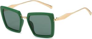 Мужские солнцезащитные очки квадратной формы, модные солнцезащитные очки с леопардовым принтом, женские солнцезащитные очки в стиле панк с градиентным переходом цвета 3226 Melrose, Green