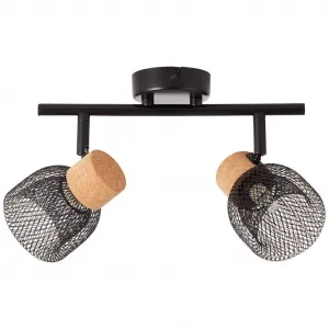 Светильник потолочный Flaka G9 1 шт., спот-трубка 2 плафона, матовый черный Brilliant, Schwarz matt